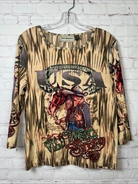 Bit & Bridle Wild West Story Bejeweled Top